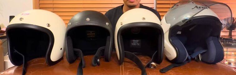 ジェットヘルメットの帽体の大きさはさまざま