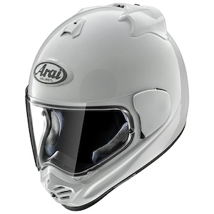 黒いバイクに白いヘルメット